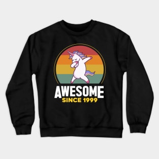 Unicorn Cute, Awesome Since 1999, Born In 1999 Birthday Crewneck Sweatshirt